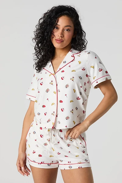 Printed Pajama Short