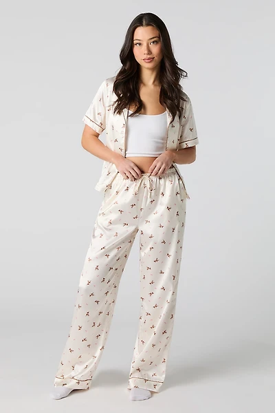 Satin Printed Pajama Pant