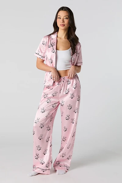 Satin Printed Pajama Pant