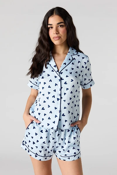 Button-Up Top & Short Pajama Set