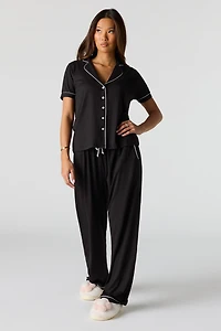Soft Button-Up Top & Pant Pajama Set