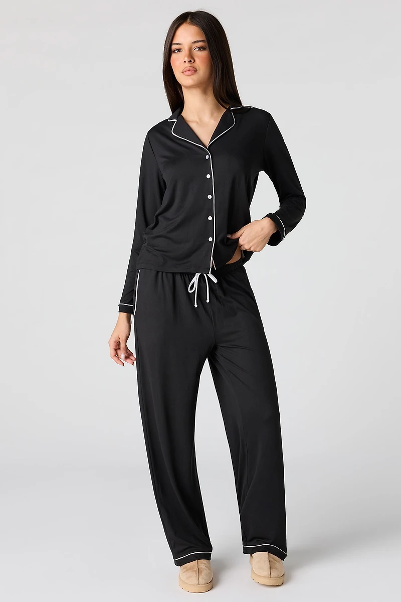 Button-Up Top & Pant Pajama Set