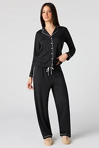 Button-Up Top & Pant Pajama Set