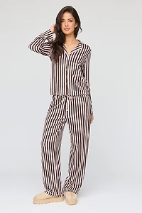 Long Sleeve Button-Up Top & Pant Pajama Set