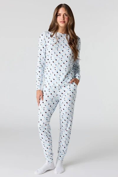Halloween Printed Top & Pant Pajama Set