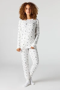 Ensemble pyjama avec haut à manches longues imprimé Halloween et jogger
