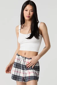Short de pyjama pelucheux à imprimé