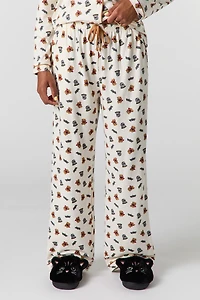 Ensemble pyjama avec haut boutonné et pantalon à imprimé Halloween