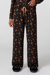Ensemble pyjama avec haut boutonné et pantalon à imprimé Halloween