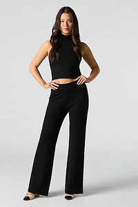 Pantalon à jambe large en tricot