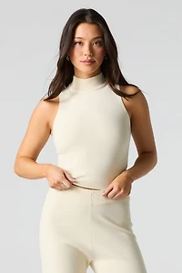 Débardeur en tricot à col roulé