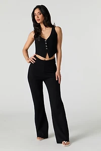 Pantalon en tricot à jambe large