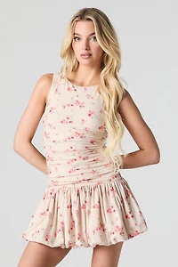 Ruched Mini Bubble Dress