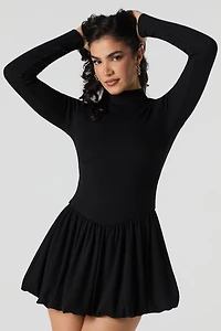Minirobe bulle en tricot côtelée