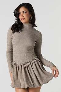 Minirobe bulle en tricot côtelée