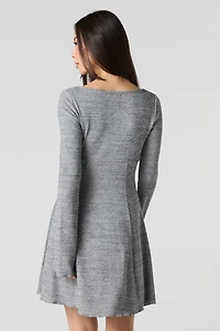 Minirobe trapèze en tricot à manche longue