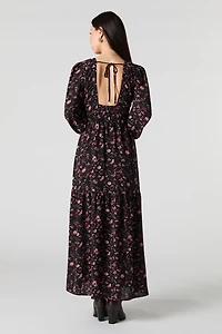 Flowy V-Neck Long Sleeve Maxi Dress