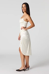 Satin Corset Midi Dress