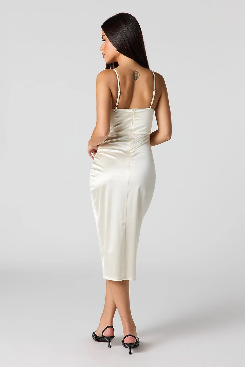 Satin Corset Midi Dress