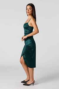 Satin Corset Midi Dress