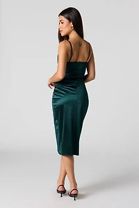 Satin Corset Midi Dress