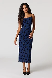 Floral Mesh Midi Dress