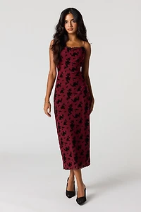 Floral Mesh Midi Dress
