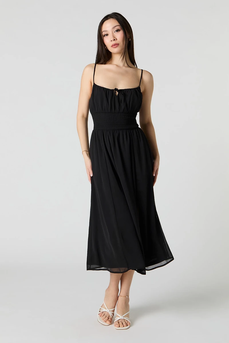Chiffon A-Line Midi Dress