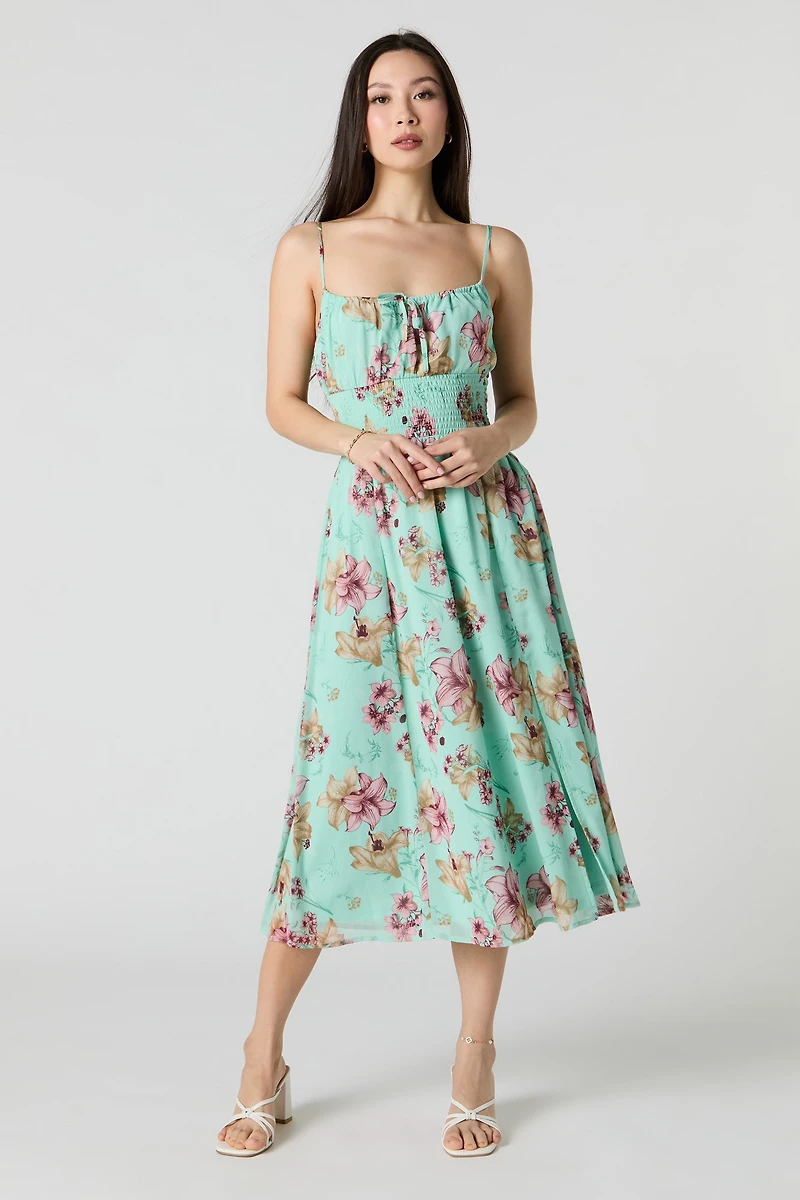 Chiffon A-Line Midi Dress