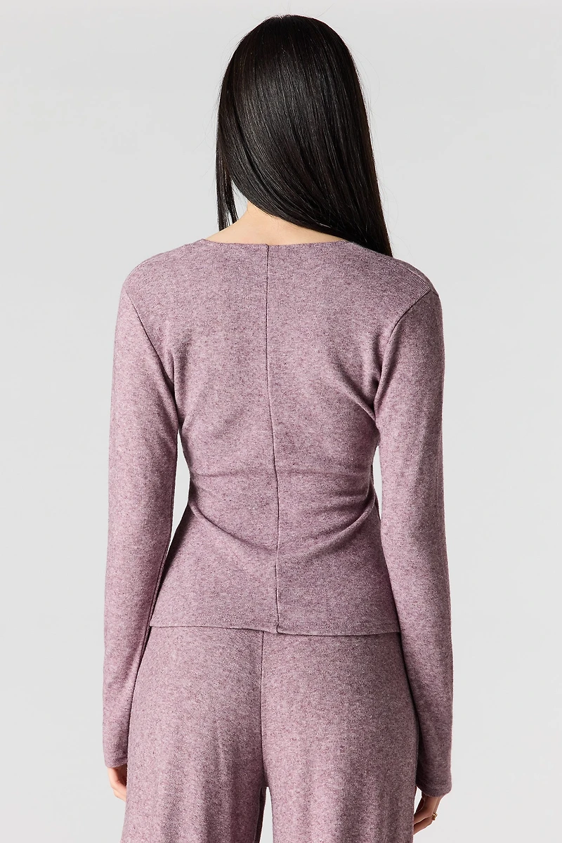 Metal Ring Wrap Long Sleeve Top