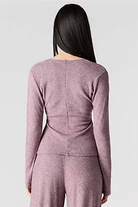 Metal Ring Wrap Long Sleeve Top