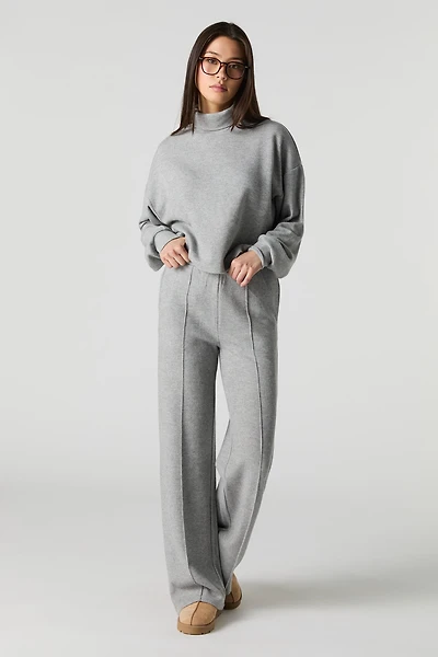 Ribbed Knit Wide Leg Pant