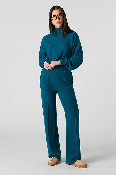 Ribbed Knit Wide Leg Pant