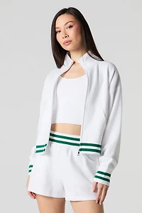 Active Striped Waist Fleece Short