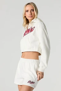 Embroidered Fleece Short