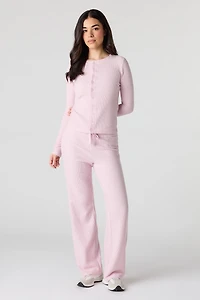 Waffle Knit Straight Leg Pant