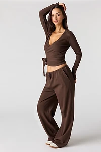Pantalon d'entraînement décontracté en molleton côtelé