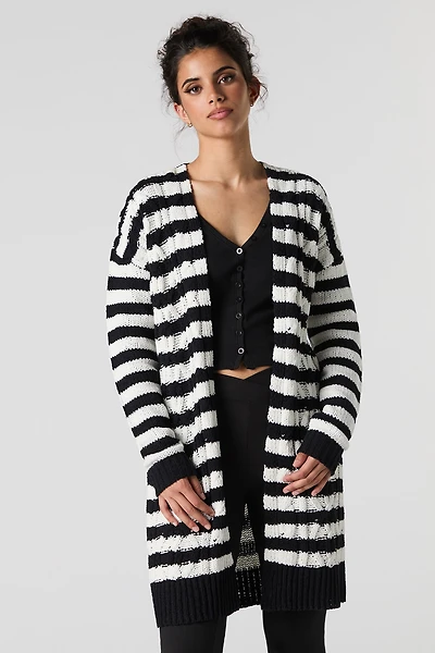 Cable Knit Longline Cardigan
