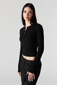Zip-Up Knit Sweater
