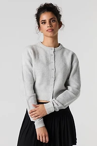 Mossy Knit Button-Up Cardigan