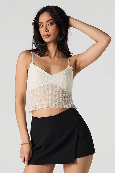 Camisole écourtée en dentelle