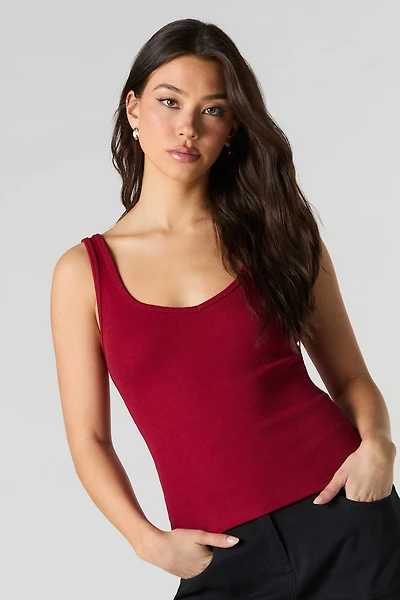 Ribbed V-Neck Tank