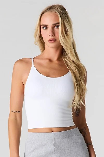 Débardeur côtelé sans couture ni soutien-gorge intégré