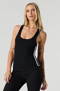 Débardeur à dos nageur côtelé avec encolure dégagée