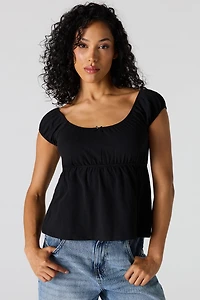 Scoop Neck Peplum Top
