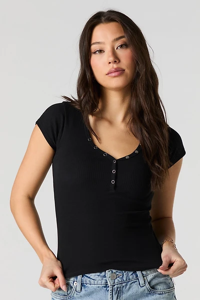 Ribbed Henley Baby T-Shirt