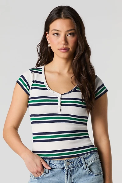 Ribbed Henley Baby T-Shirt