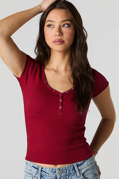 Ribbed Henley Baby T-Shirt