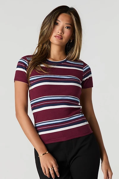 Ribbed Crewneck T-Shirt