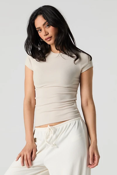Ribbed Crewneck T-Shirt